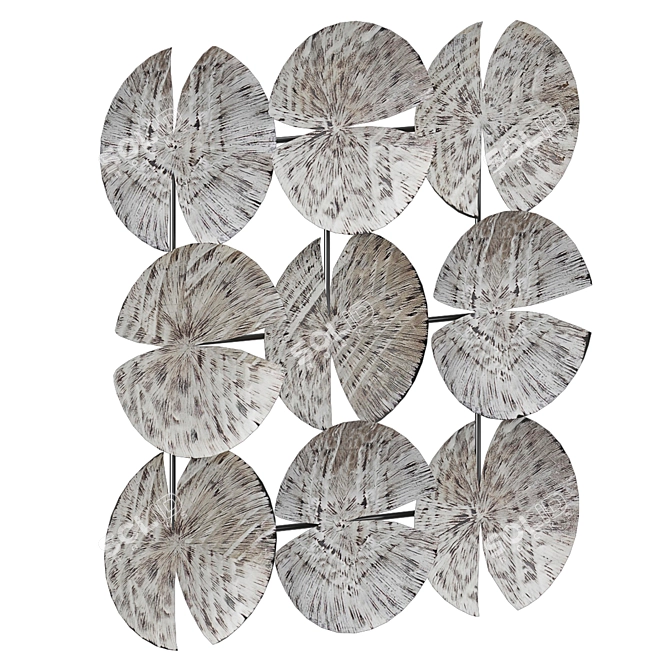 Silver Ginkgo Leaf Wall Art 3D model image 2