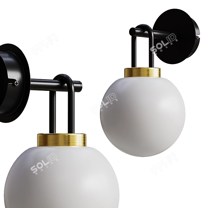 Elegant Nyro Wall Light Fixture 3D model image 2