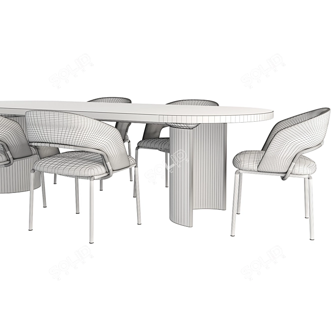 Luxury Harmony: Alma Chair & Blevio Table 3D model image 3