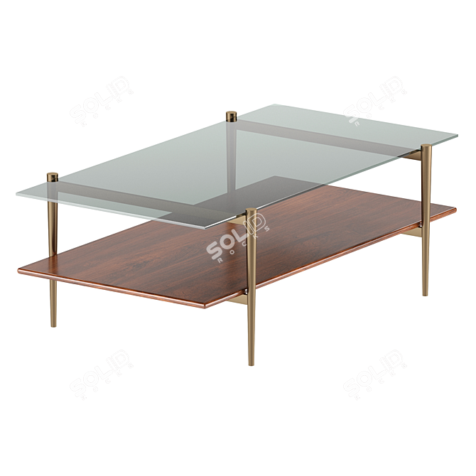 Mid-Century Art Coffee Table Set 3D model image 1