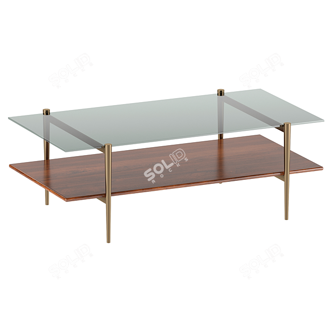 Mid-Century Art Coffee Table Set 3D model image 2