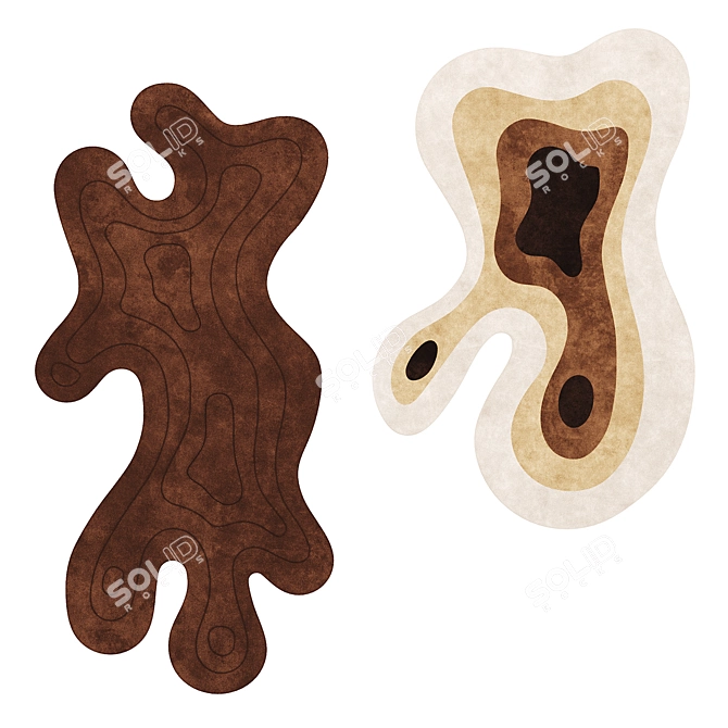 Unique Abstract Shaped Rugs 3D model image 1