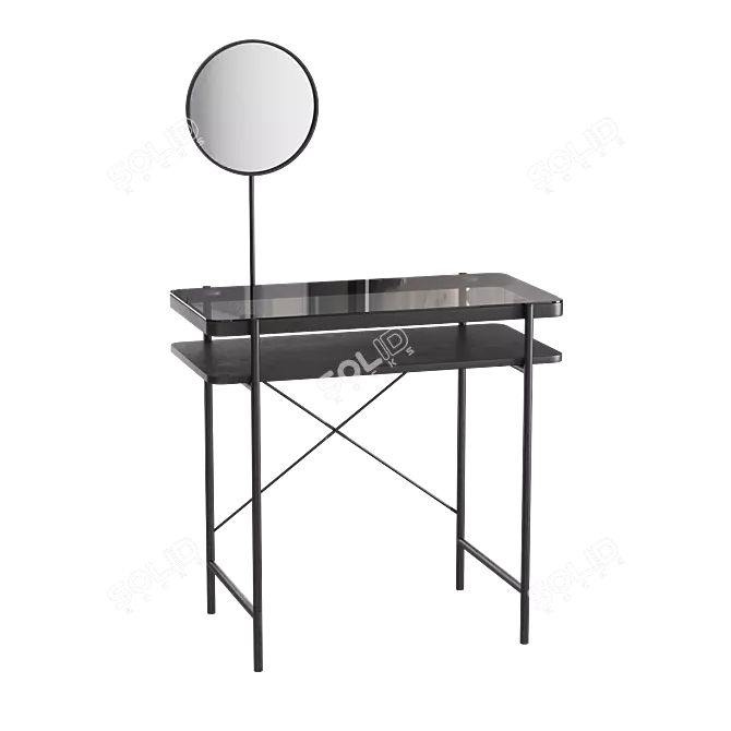 Modern Vanity Set with Mirror 3D model image 1