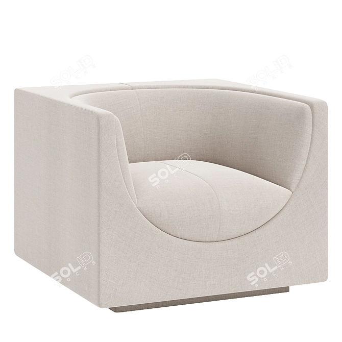 Modern Comfort Cube Armchair 3D model image 3