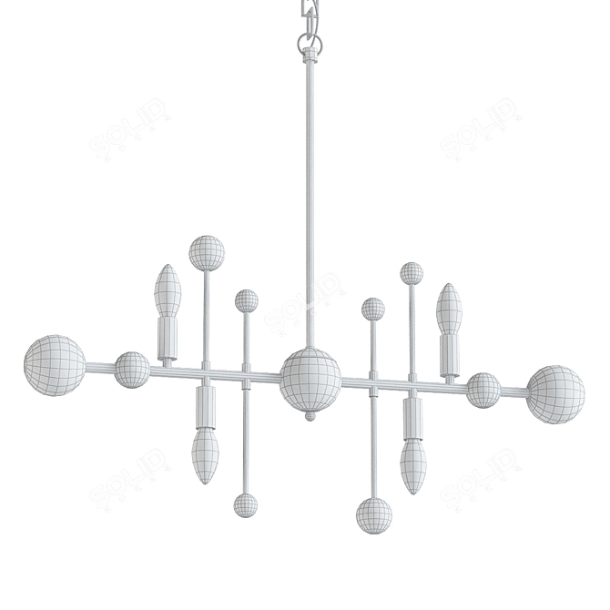 Sleek Milky Way Pendant Light 3D model image 2