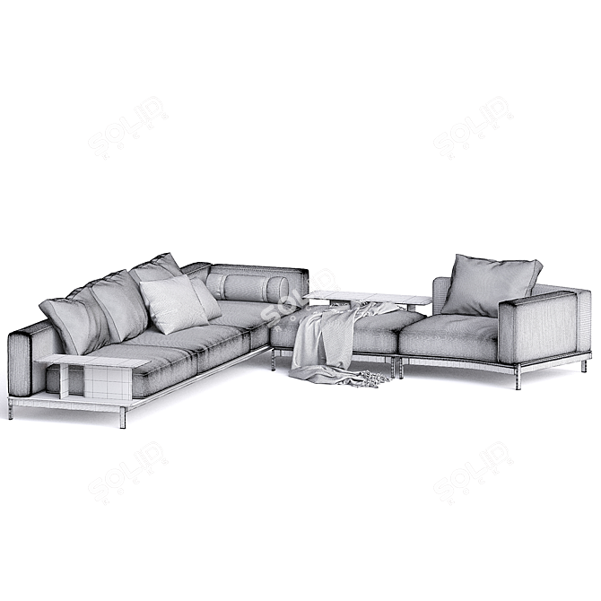 Brera Sofa: Modern Luxury Design 3D model image 2