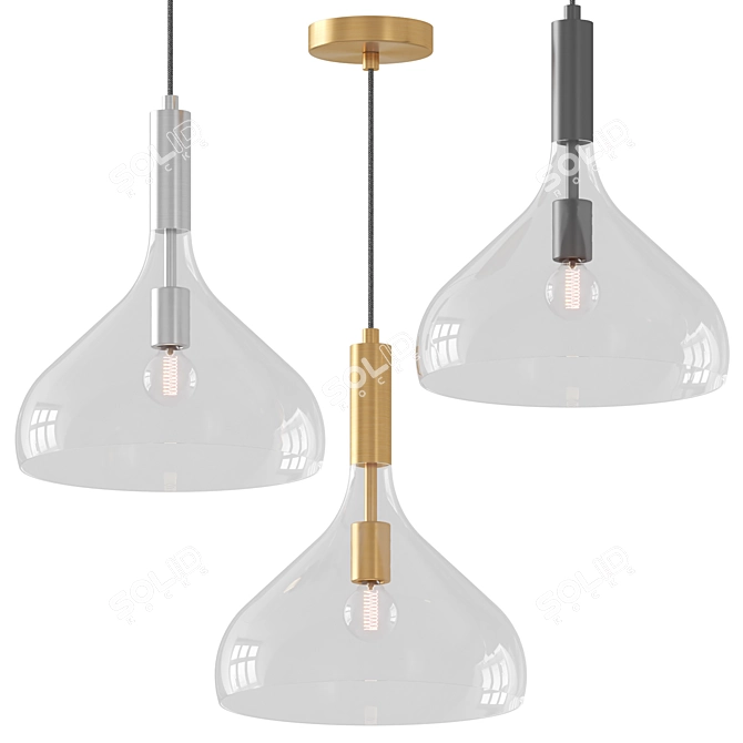 Modern Belleview Pendant Light 3D model image 2