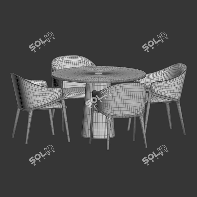 Modern Dining Set with Elegant Upholstered Chair 3D model image 4