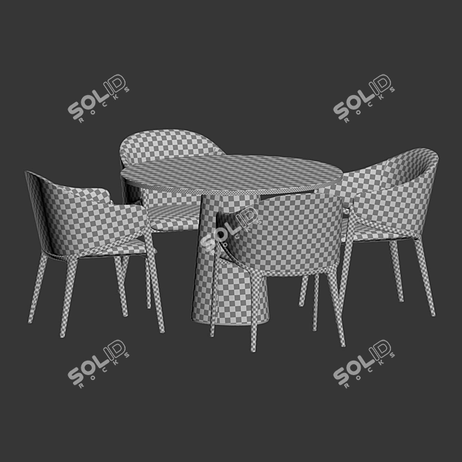 Modern Dining Set with Elegant Upholstered Chair 3D model image 5