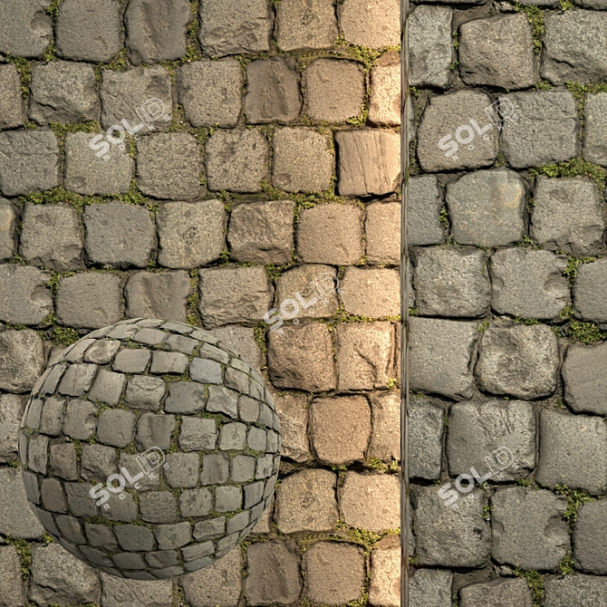 Seamless Pavement Material Set 3D model image 1