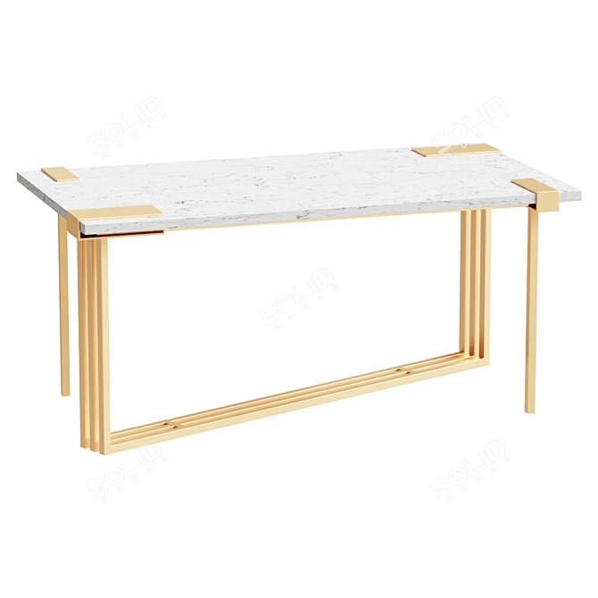 Sleek White Marble Coffee Table 3D model image 1