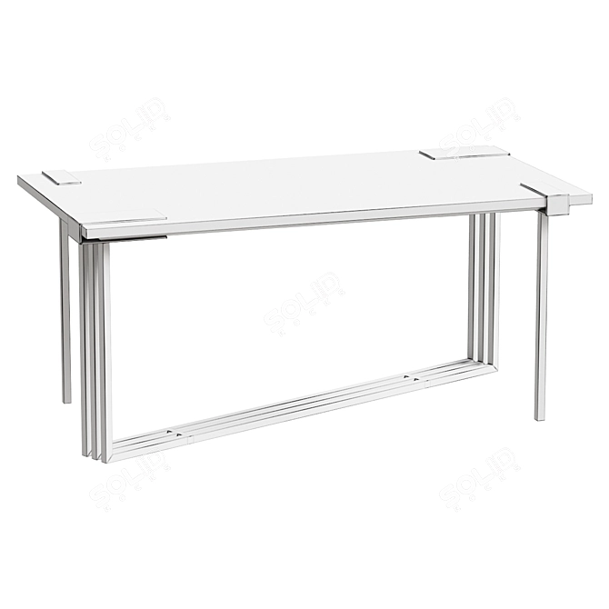 Sleek White Marble Coffee Table 3D model image 2