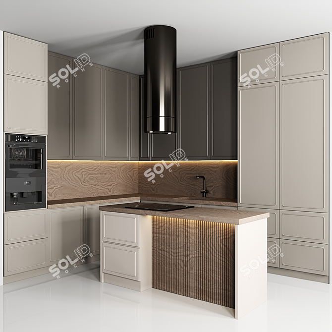 Modern Kitchen 3D Files Included 3D model image 1