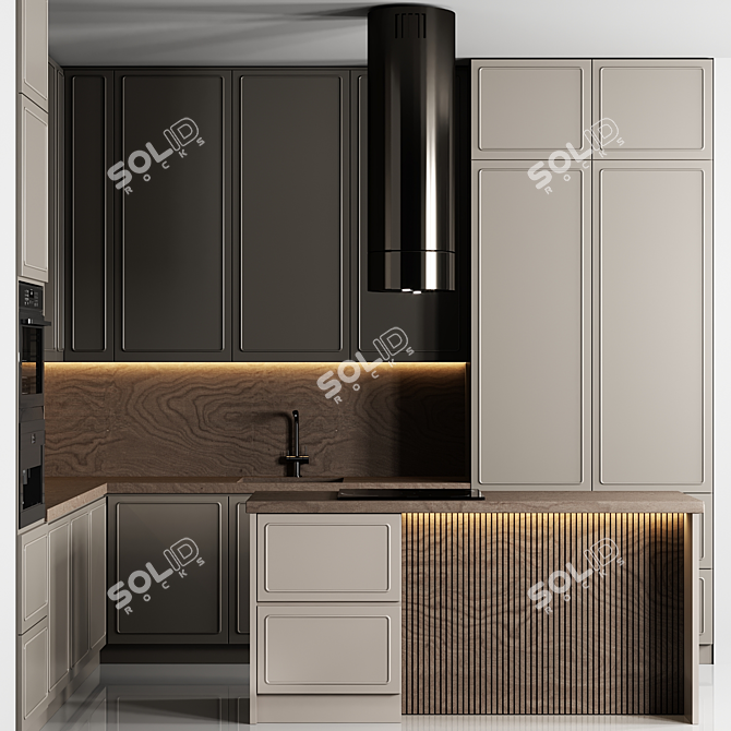 Modern Kitchen 3D Files Included 3D model image 2