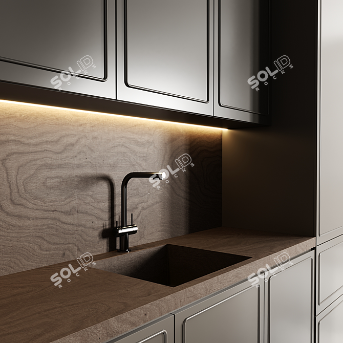 Modern Kitchen 3D Files Included 3D model image 3