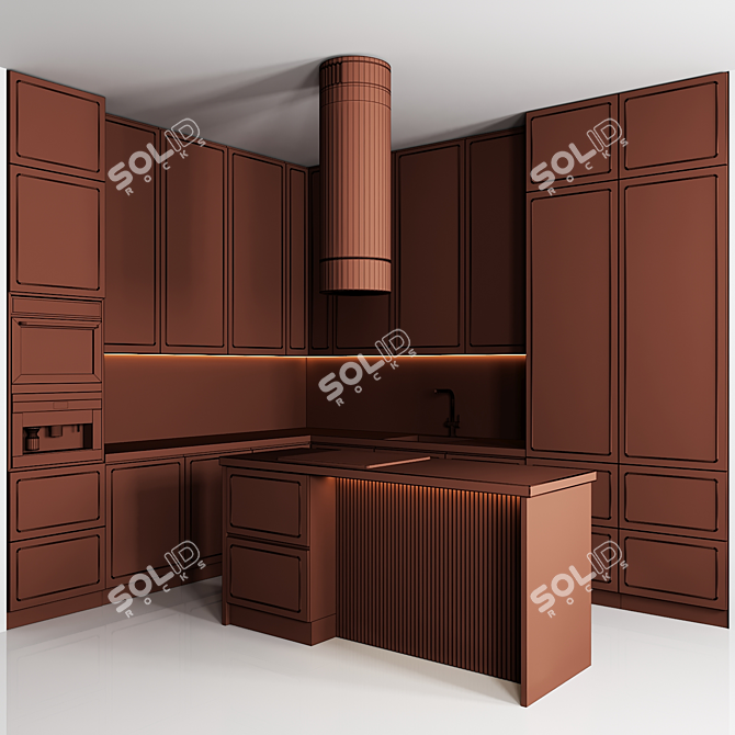 Modern Kitchen 3D Files Included 3D model image 4