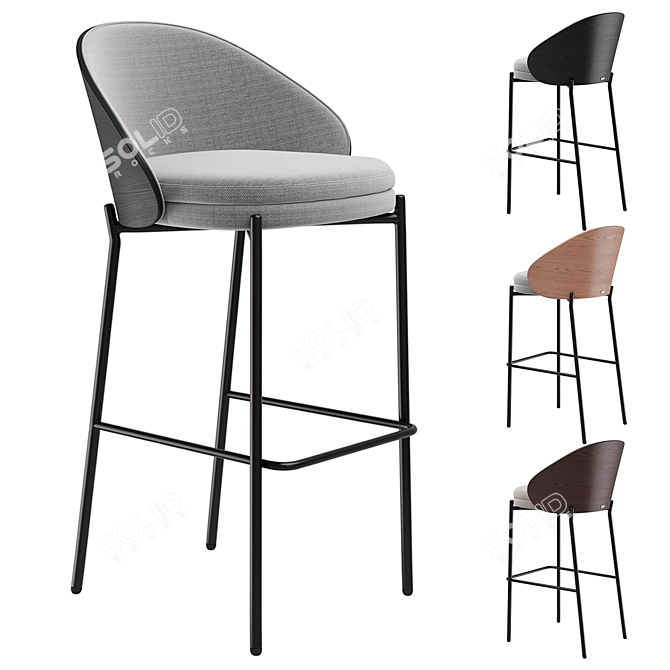 Kave Home Eamy Bar Stool 3D model image 1