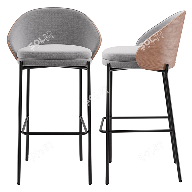 Kave Home Eamy Bar Stool 3D model image 2