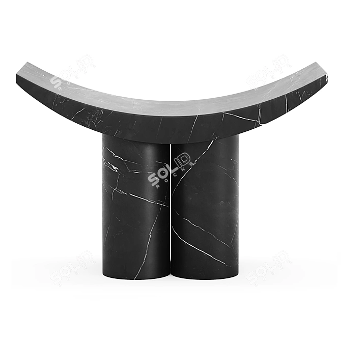 Sleek Gamma Stool Furnishing Gem 3D model image 2