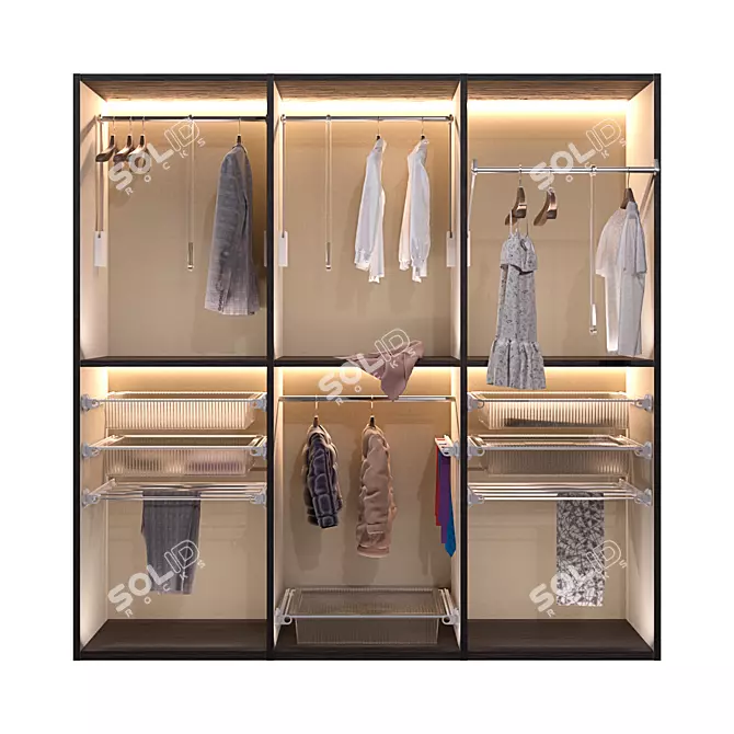 Servetto 3T Closet Accessories 3D model image 3