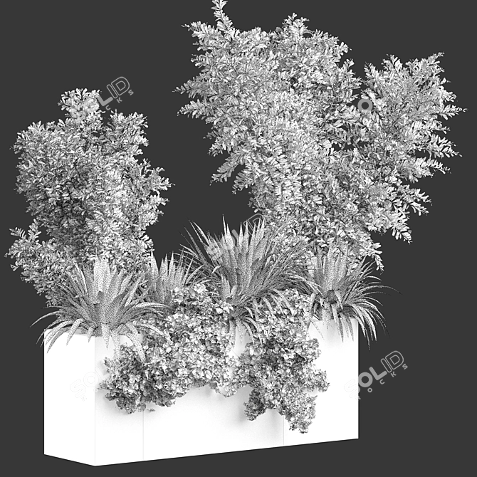 Modern Outdoor Plant 3D Model 3D model image 4