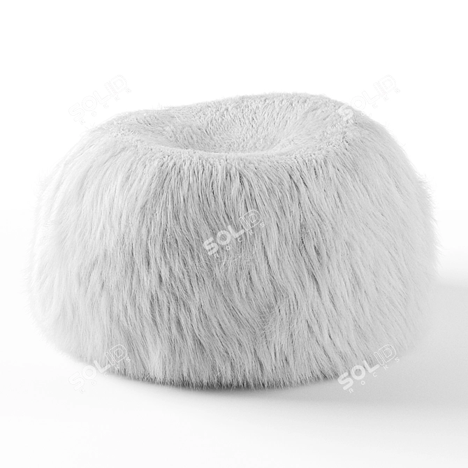 Himalayan Blush Faux-Fur Beanbag Chair 3D model image 3