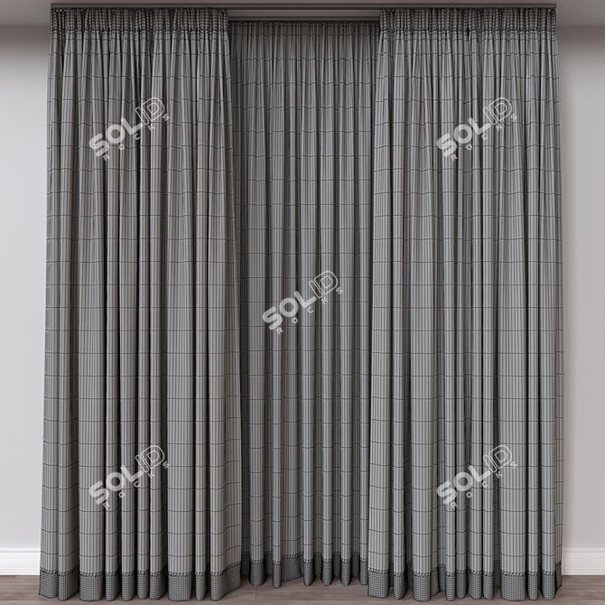 Modern Curtain 3D Model 3D model image 4