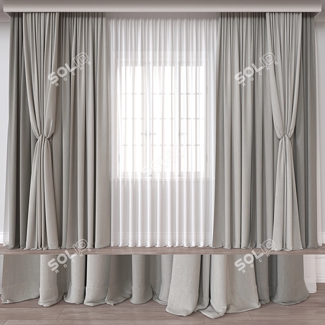 3D Curtain Model Set Render Formats 3D model image 1