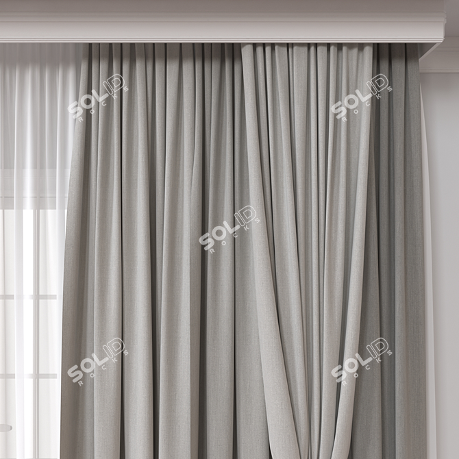 3D Curtain Model Set Render Formats 3D model image 3