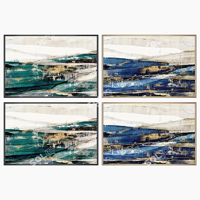 Art Set with Various Frames 3D model image 2