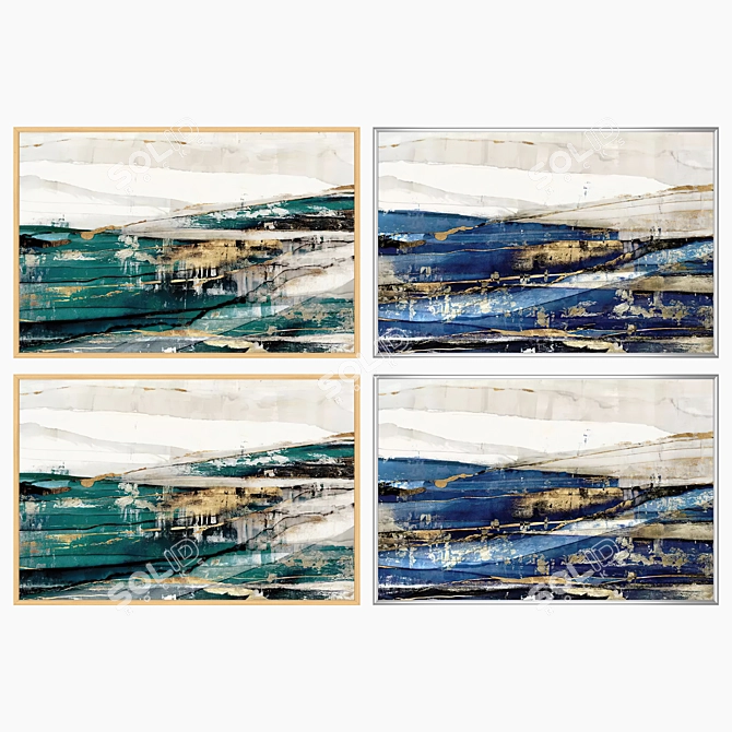 Art Set with Various Frames 3D model image 3