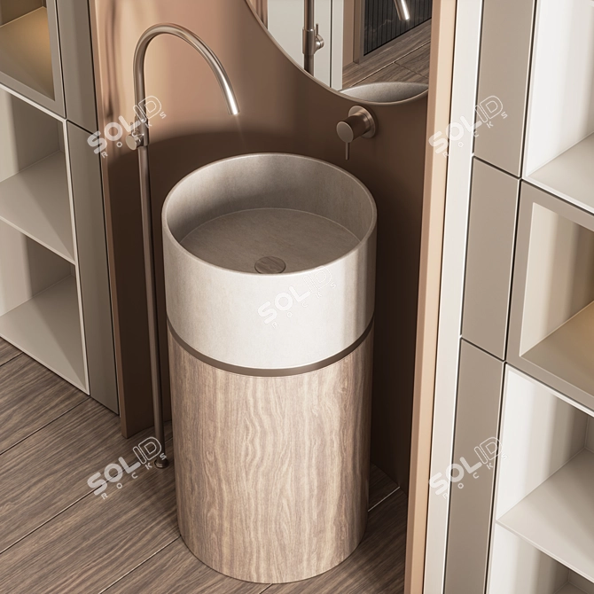 Modern Bathroom Furniture Set 09 3D model image 3