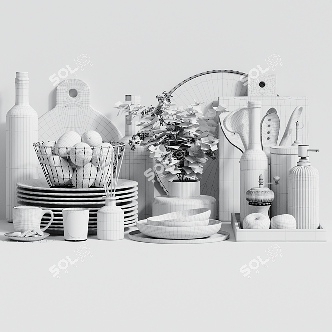 Kitchen Accessories 24 Bundle 3D model image 6