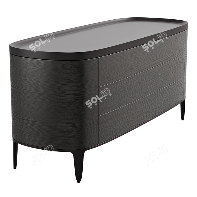 Poliform GENTLEMAN Chest Drawers 3D model image 2