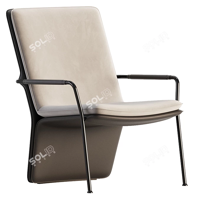 Elegant Arabesque Armchair - Poltrona Frau 3D model image 2