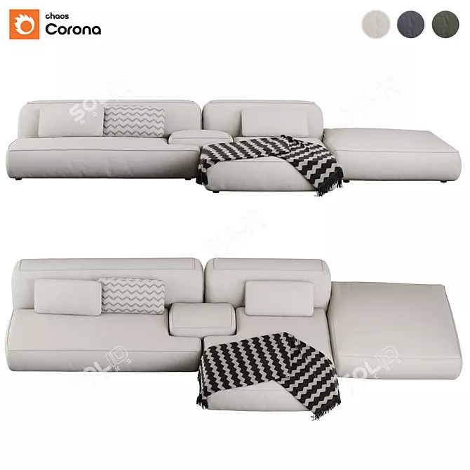 Lema Cloud Sofa Modular Set 3D model image 2