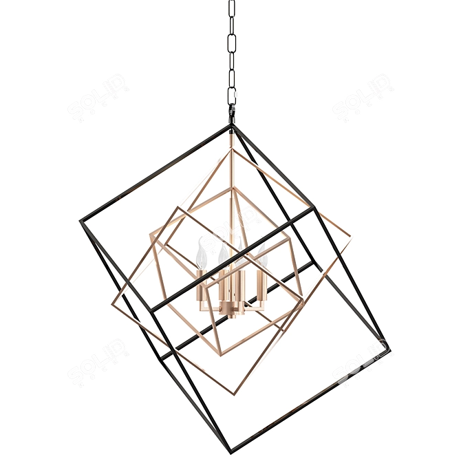 Prismatic Cubed Chandelier in Bronze 3D model image 1