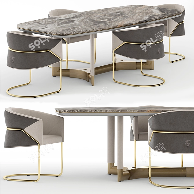 Luxury Visionnaire Morgan Dining Set 3D model image 10