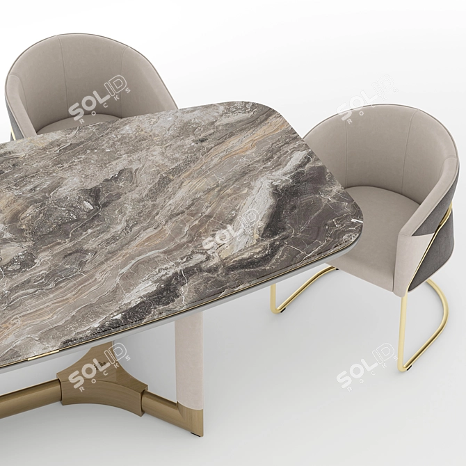 Luxury Visionnaire Morgan Dining Set 3D model image 3