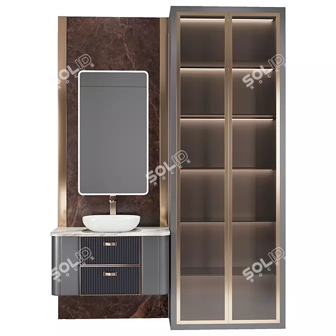 Modular Bathroom Furniture Set 3D model image 1