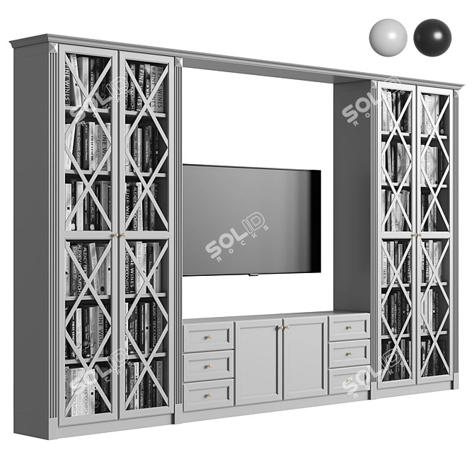 Modern TV Wall Unit Furniture 3D model image 1