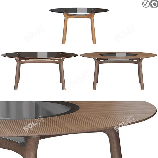 Giorgetti Memos Round Table Set 3D model image 1
