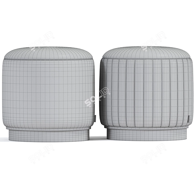 Modern Ottoman Pouf 3D Models 3D model image 2