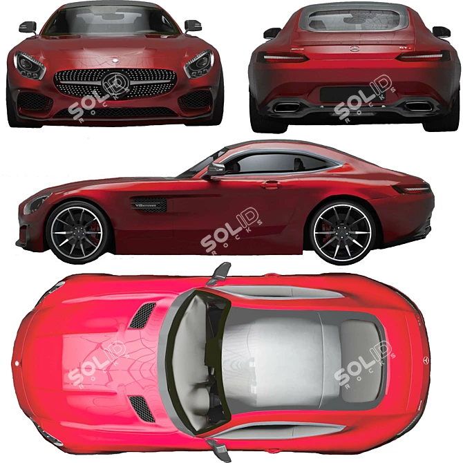 Mercedes AMG GTS 3D Model 3D model image 6