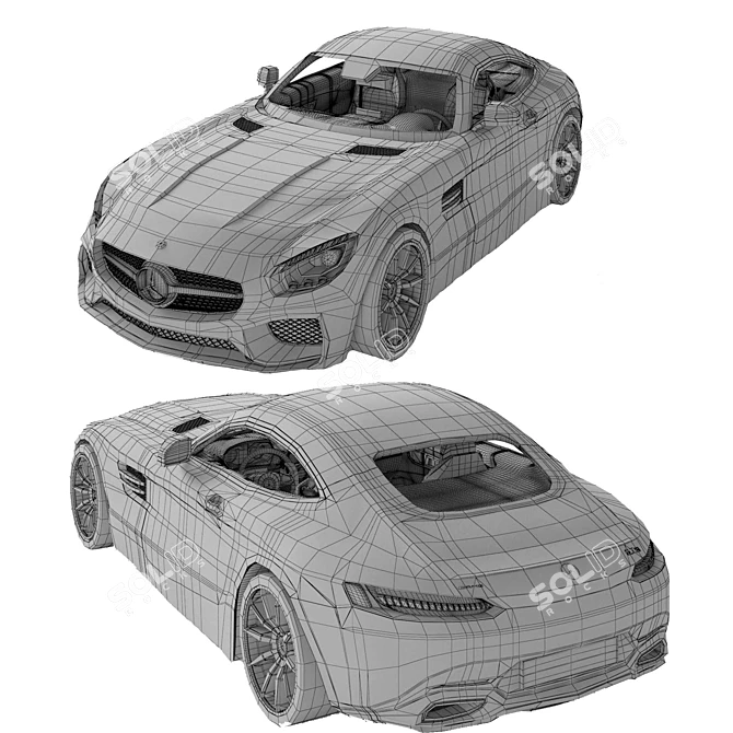 Mercedes AMG GTS 3D Model 3D model image 7