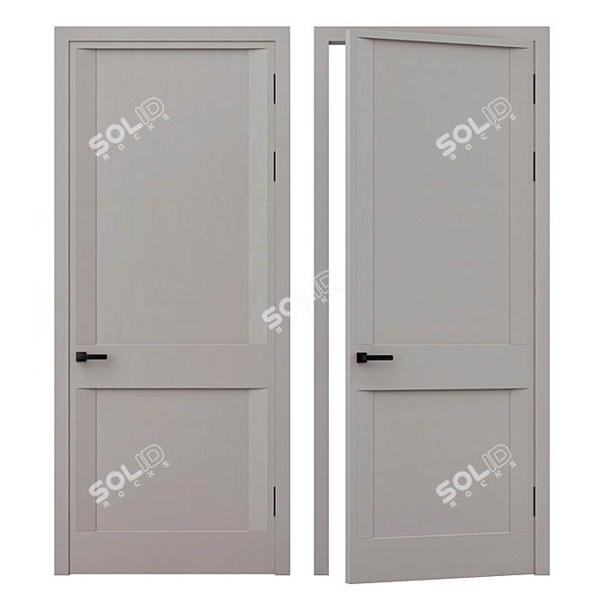 Contemporary Style Door with Unique Design 3D model image 1