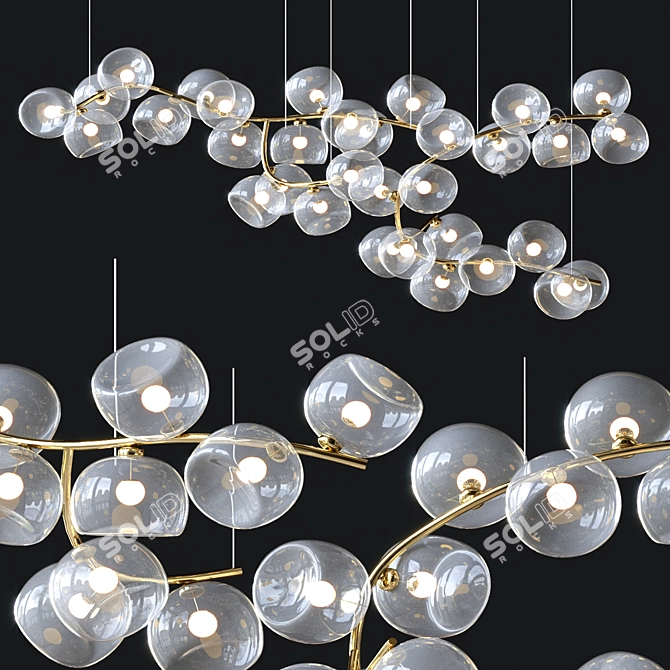 Elegant Maehwa 34 Branch Light 3D model image 1