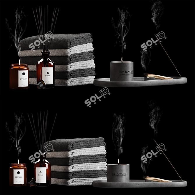 Aroma Towels & Meditative Set 3D model image 1