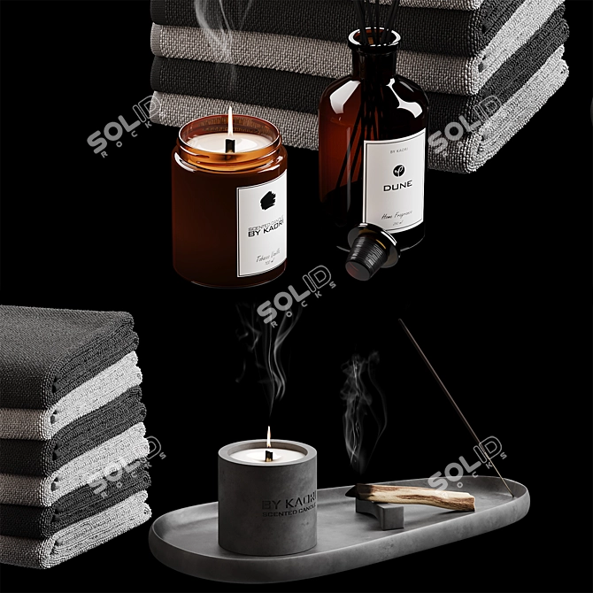 Aroma Towels & Meditative Set 3D model image 2