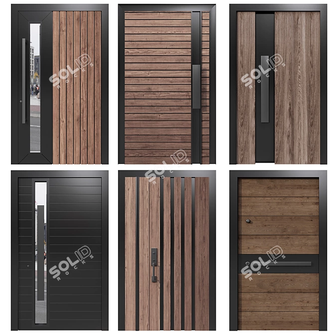 Diverse Entrance Collection with Handles 3D model image 1